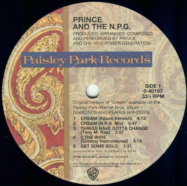 Prince And The New Power Generation ~ Cream (Vinyl) - Djungel & Jazz