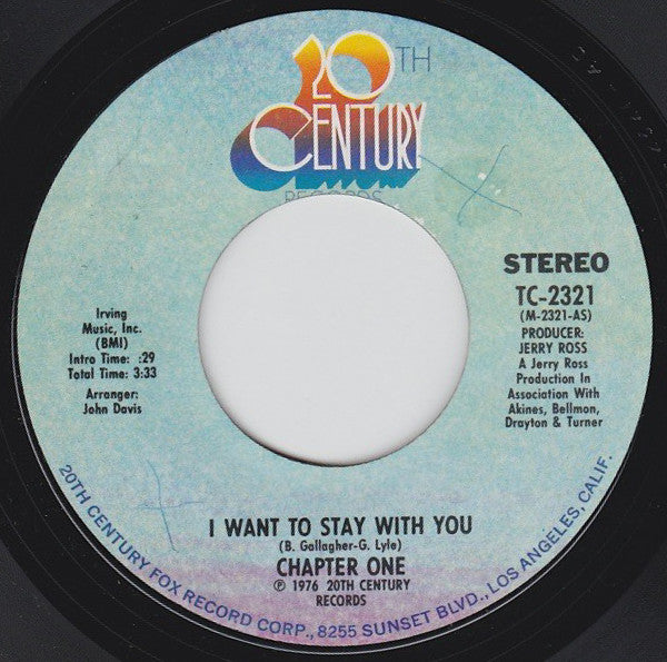 Chapter One  ~ I Want To Stay With You (Vinyl) - Djungel & Jazz