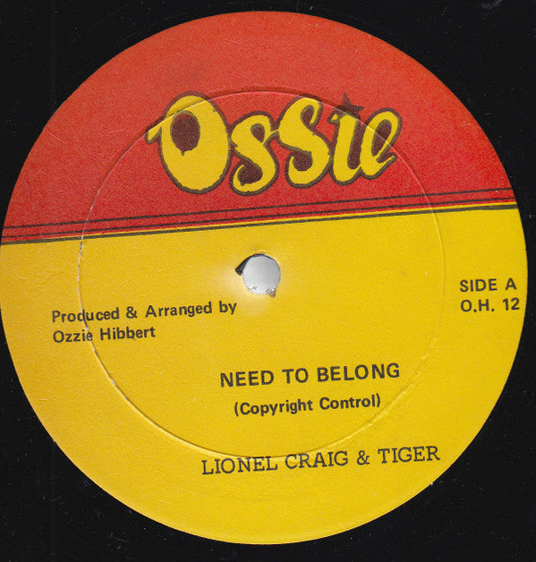 Lionel Craig & Tiger ~ Need To Belong (Vinyl) - Djungel & Jazz