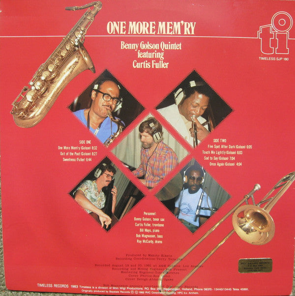 Benny Golson Quintet Featuring Curtis Fuller ~ One More Mem´ry (Vinyl) - Djungel & Jazz