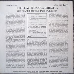 Charles Mingus Jazz Workshop ~ Pithecanthropus Erectus (Vinyl) - Djungel & Jazz