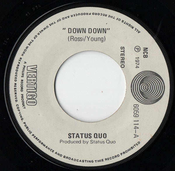 Status Quo ~ Down Down / Night Ride (Vinyl) - Djungel & Jazz