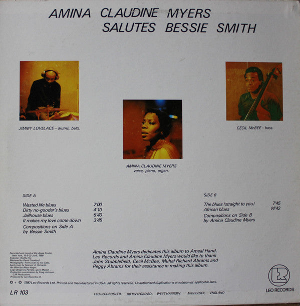 Amina Claudine Myers ~ Salutes Bessie Smith (Vinyl) - Djungel & Jazz