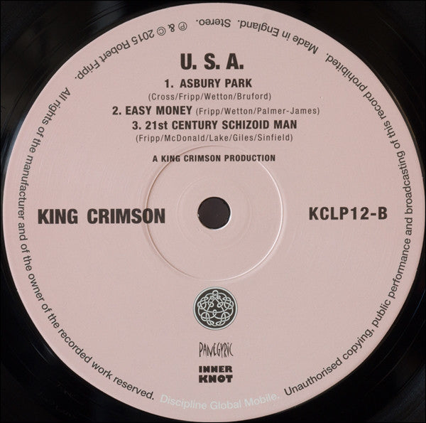King Crimson : USA (LP, Album, RE, RM, 200)