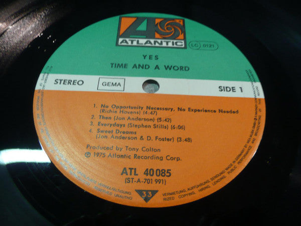 Yes ~ Time And A Word (Vinyl) - Djungel & Jazz