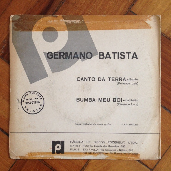 Germano Batista : Canto Da Terra / Bumba Meu Boi (7")