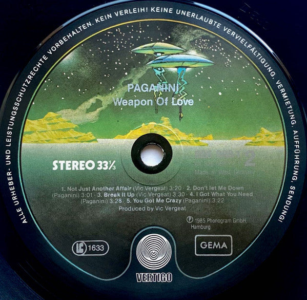 Paganini ~ Weapon Of Love (Vinyl) - Djungel & Jazz