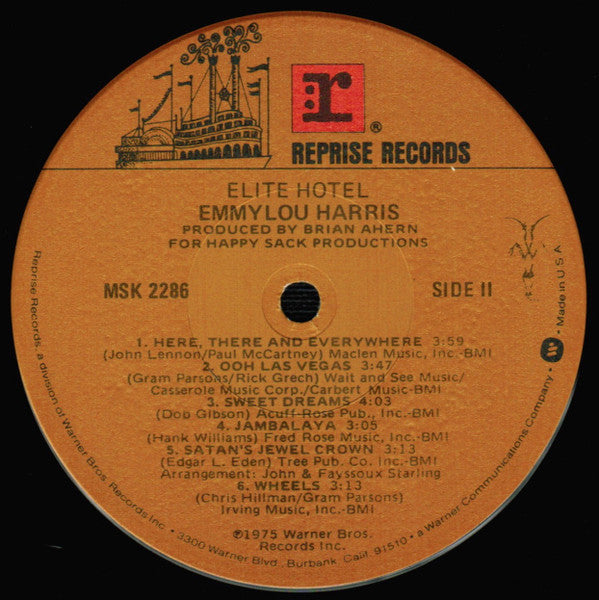 Emmylou Harris ~ Elite Hotel (Vinyl) - Djungel & Jazz