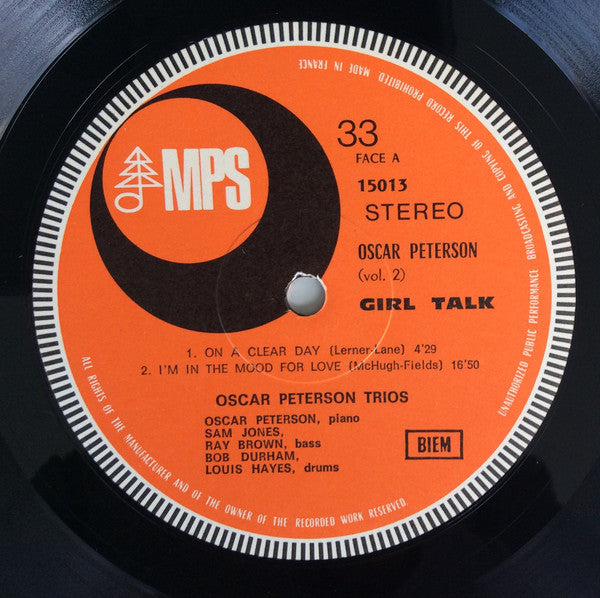 Oscar Peterson ~ Girl Talk (Vinyl) - Djungel & Jazz