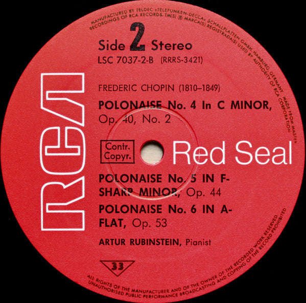 Rubinstein - Chopin ~ 8 Polonaises • 4 Impromptus (Vinyl) - Djungel & Jazz