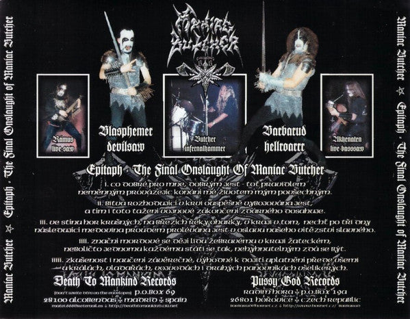 Maniac Butcher ~ Epitaph - The Final Onslaught Of Maniac Butcher (Vinyl) - Djungel & Jazz