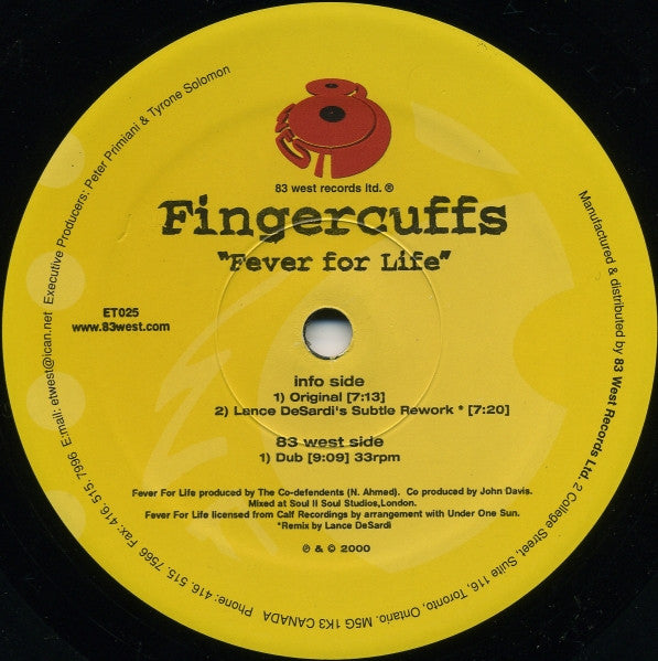 Fingercuffs : Fever For Life (12")