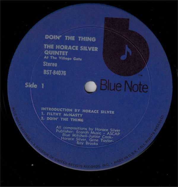 The Horace Silver Quintet ~ Doin' The Thing - At The Village Gate (Vinyl) - Djungel & Jazz