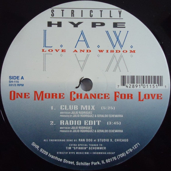 L.A.W. ~ One More Chance For Love (Vinyl) - Djungel & Jazz