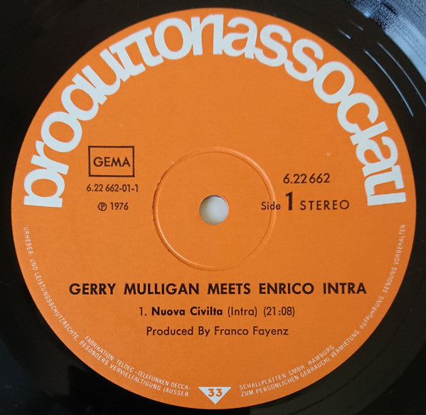 Gerry Mulligan Meets Enrico Intra ~ Gerry Mulligan Meets Enrico Intra (Vinyl) - Djungel & Jazz
