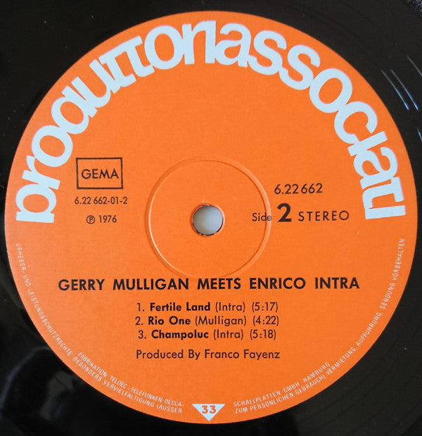 Gerry Mulligan Meets Enrico Intra ~ Gerry Mulligan Meets Enrico Intra (Vinyl) - Djungel & Jazz