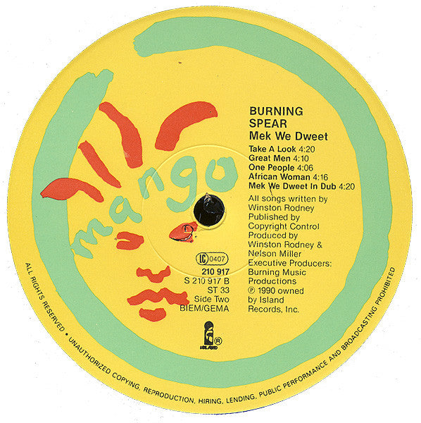 Burning Spear ~ Mek We Dweet (Vinyl) - Djungel & Jazz
