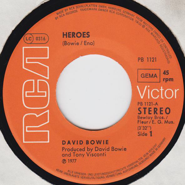 David Bowie : Heroes (7", Single)