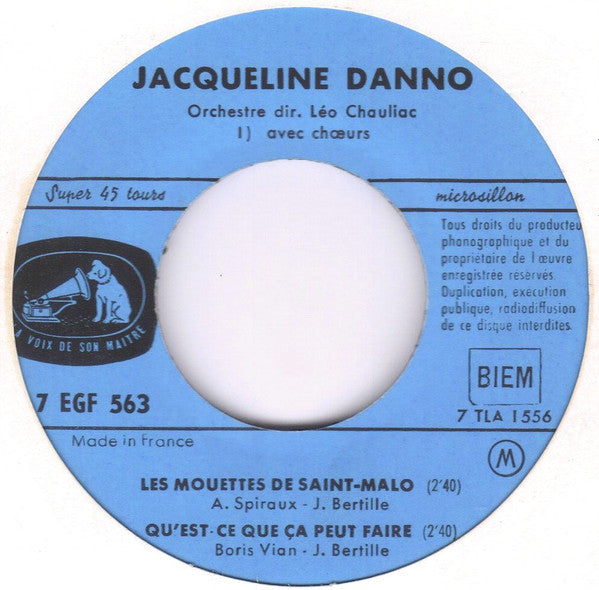 Jacqueline Danno ~ Les Mouettes de Saint-Malo (Vinyl) - Djungel & Jazz