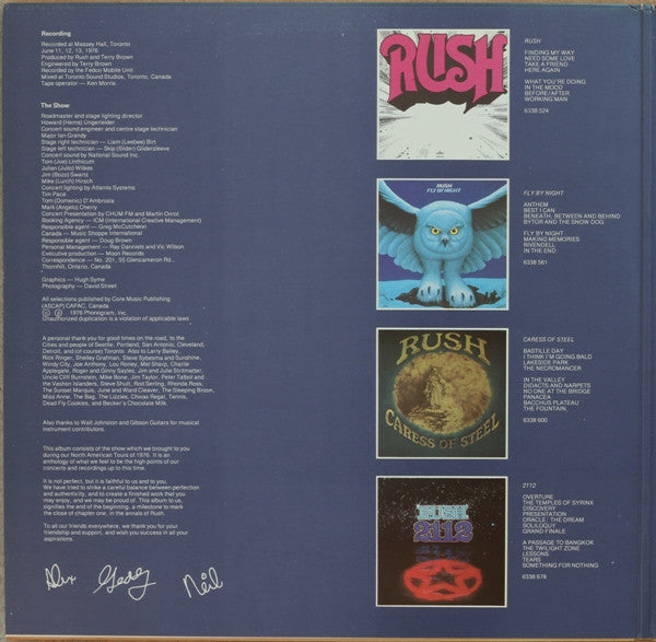 Rush ~ All The World's A Stage (Vinyl) - Djungel & Jazz