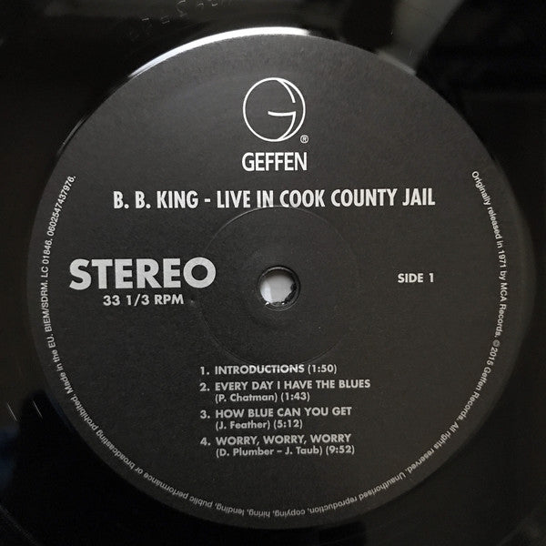 B.B. King : Live In Cook County Jail (LP, Album, RE, 180)