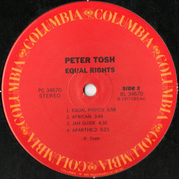 Peter Tosh ~ Equal Rights (Vinyl) - Djungel & Jazz