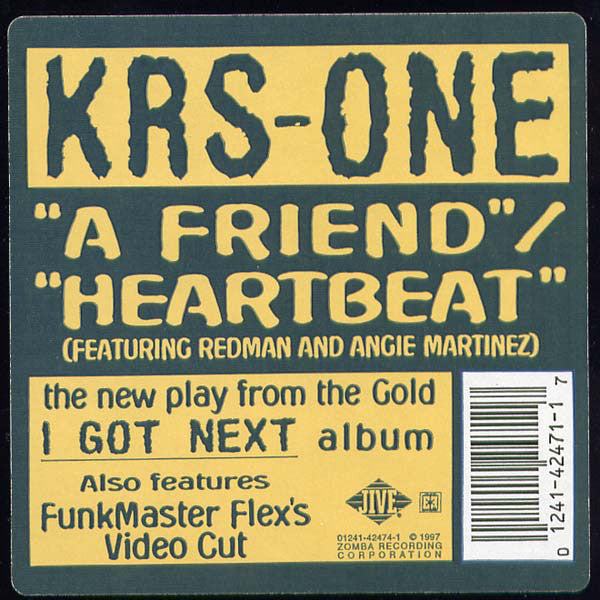 KRS-One ~ A Friend / Heartbeat (Vinyl) - Djungel & Jazz