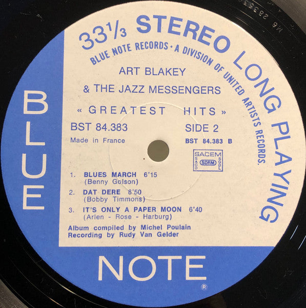 Art Blakey And The Jazz Messengers ~ Greatest Hits (Vinyl) - Djungel & Jazz