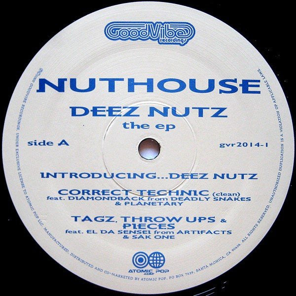 Nuthouse* : Deez Nutz (The EP) (2x12", EP)