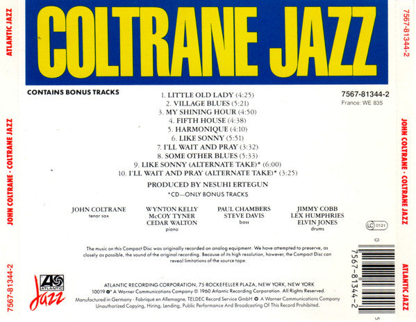 John Coltrane ~ Coltrane Jazz (Vinyl) - Djungel & Jazz