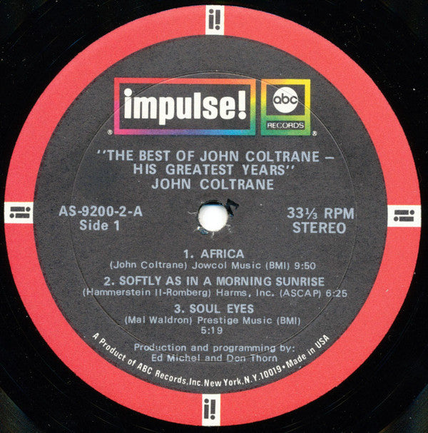 John Coltrane : The Best Of John Coltrane - His Greatest Years (2xLP, Comp, Gat)