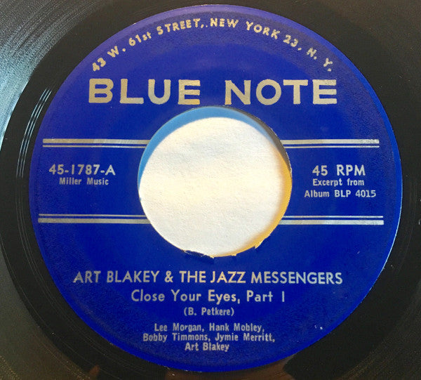 Art Blakey & The Jazz Messengers : Close Your Eyes (7", Single)