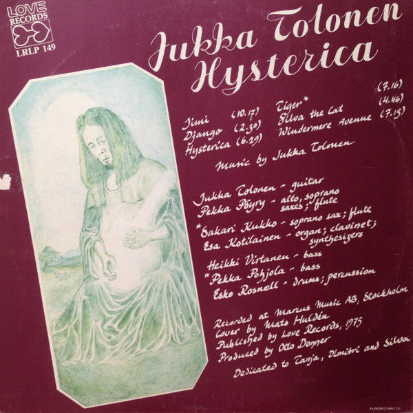 Jukka Tolonen ~ Hysterica (Vinyl) - Djungel & Jazz