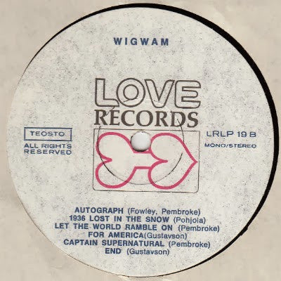 Wigwam (3) : Tombstone Valentine (LP, Album, 1st)