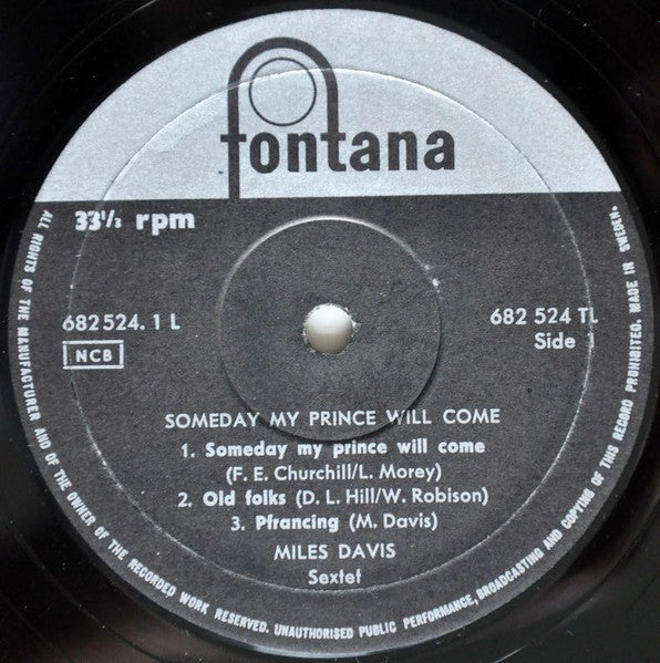 Miles Davis Sextet ~ Someday My Prince Will Come (Vinyl) - Djungel & Jazz
