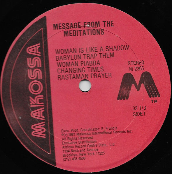 The Meditations : Message From The Meditations (LP, Album)