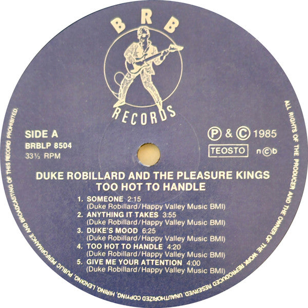 Duke Robillard And The Pleasure Kings : Too Hot To Handle (LP, Album)
