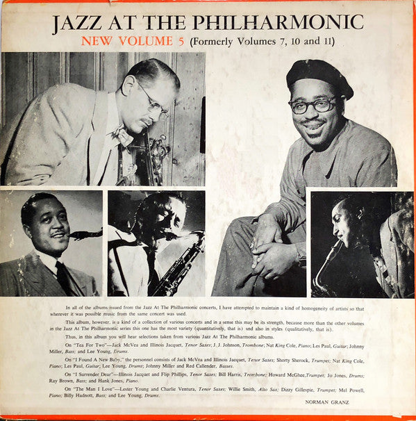 Jazz At The Philharmonic ~ Norman Granz' Jazz At The Philharmonic New Volume 5 (Formerly Vols. 7, 10 and 11) (Vinyl) - Djungel & Jazz