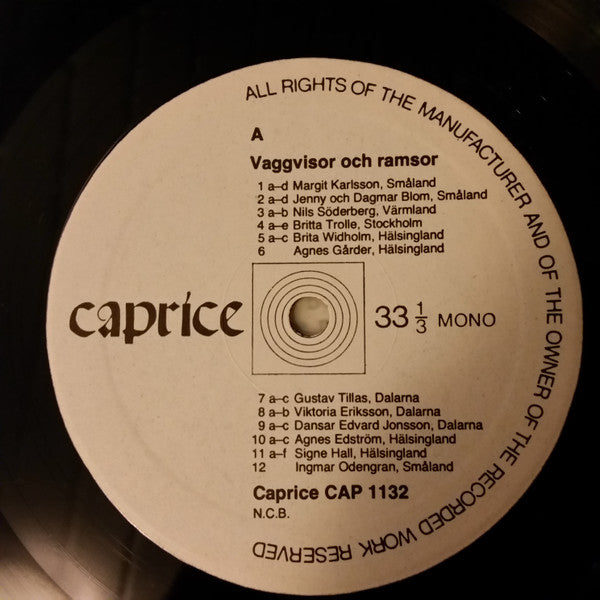Various ~ Vaggvisor & Ramsor (Vinyl) - Djungel & Jazz