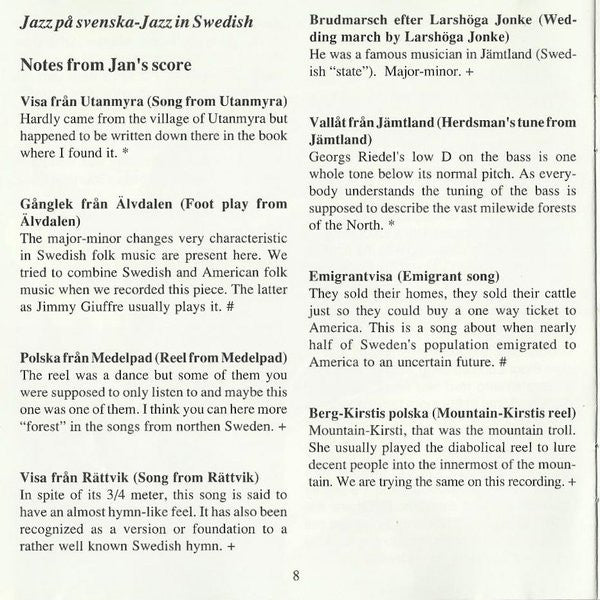 Jan Johansson ~ Folkvisor (Vinyl) - Djungel & Jazz