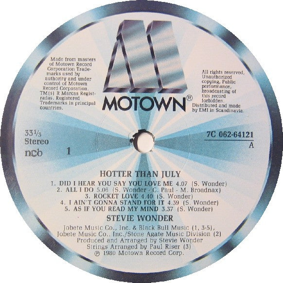 Stevie Wonder ~ Hotter Than July (Vinyl) - Djungel & Jazz
