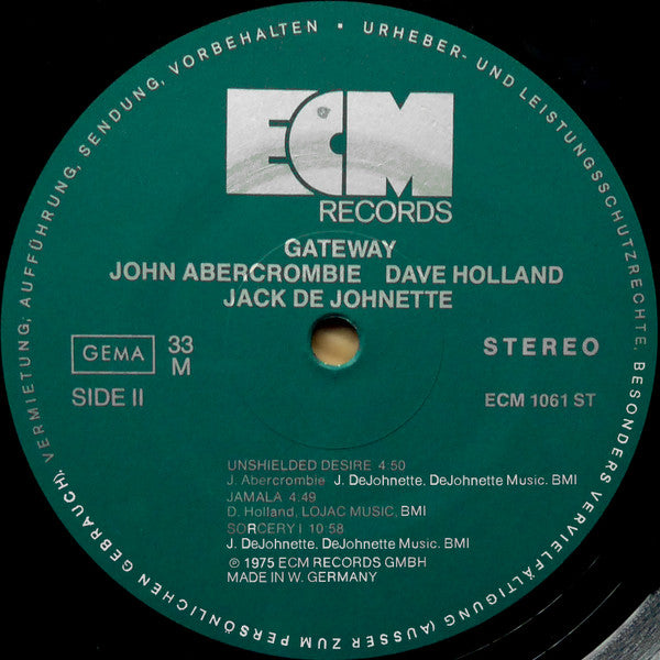 John Abercrombie, Dave Holland, Jack DeJohnette ~ Gateway (Vinyl) - Djungel & Jazz