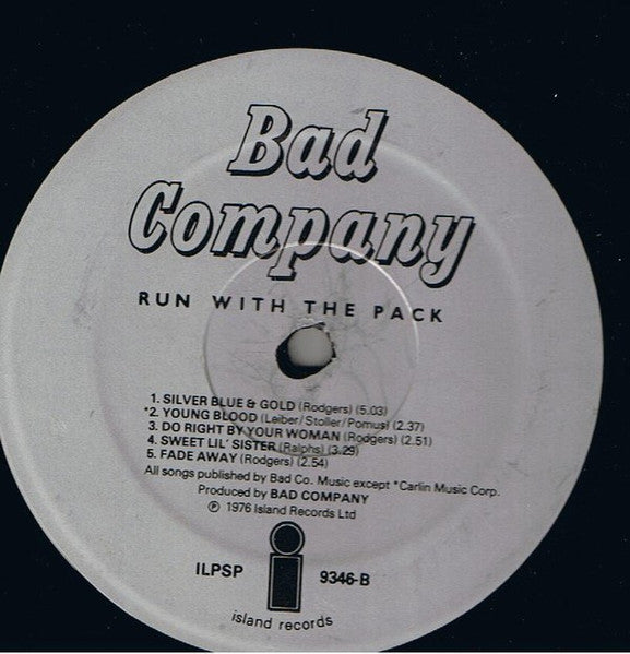 Bad Company  ~ Run With The Pack (Vinyl) - Djungel & Jazz