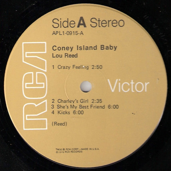 Lou Reed : Coney Island Baby (LP, Album, Ind)