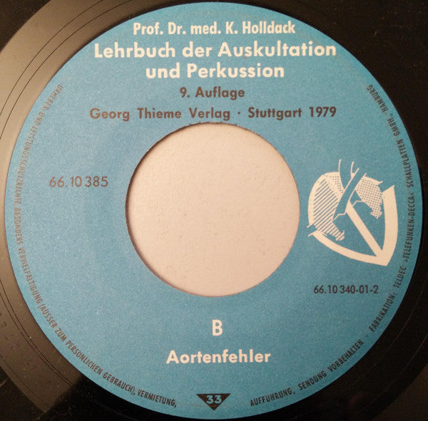 Prof. Dr. Med. K. Holldack ~ Lehrbuch der Auskultation Und Perkussion (Vinyl) - Djungel & Jazz