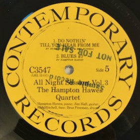 Hampton Hawes Quartet ~ All Night Session, Vol. 3 (Vinyl) - Djungel & Jazz