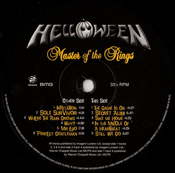 Helloween ~ Master Of The Rings (Vinyl) - Djungel & Jazz