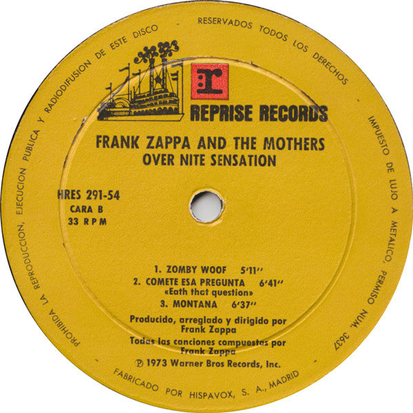 Frank Zappa And The Mothers ~ Over-Nite Sensation (Vinyl) - Djungel & Jazz