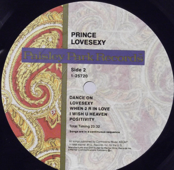 Prince ~ Lovesexy (Vinyl) - Djungel & Jazz