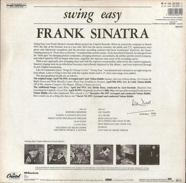 Frank Sinatra ~ Swing Easy (Vinyl) - Djungel & Jazz